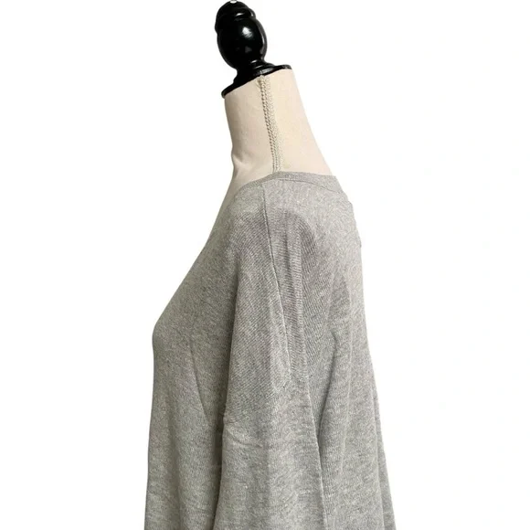 Lucky Brand Gray Cashmere Blend V-Neck Relaxed Sweater Medium - Picture 7 of 12